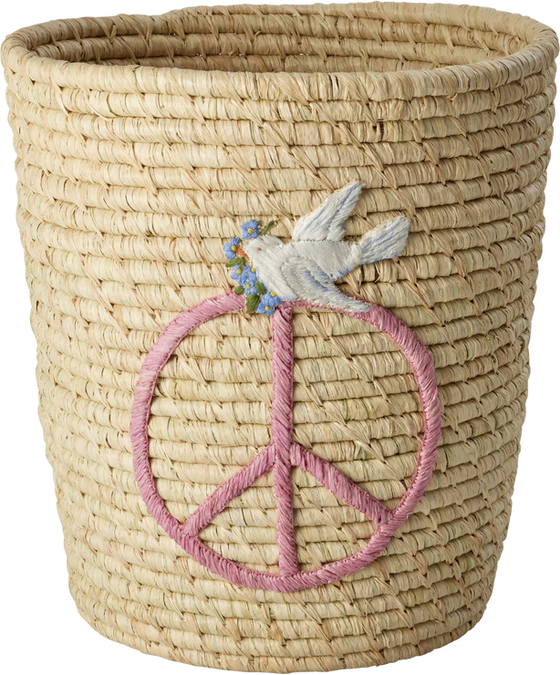 Runder Aufbewahrungskorb Raffia Peace Dove Rice by Rice