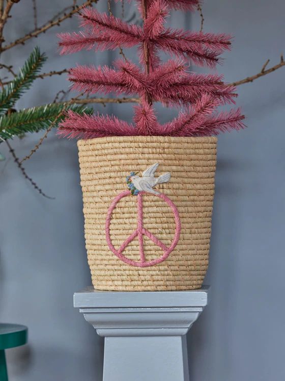Runder Aufbewahrungskorb Raffia Peace Dove Rice by Rice