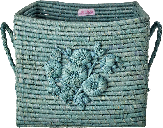 Aufbewahrungskorb Raffia Dove Blue Rice by Rice – Handgefertigt