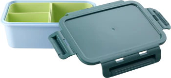 Lunchbox mit drei Einsätzen Rice by Rice Grün Hellblau BPA-frei