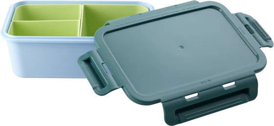 Lunchbox mit drei Einsätzen Rice by Rice Grün Hellblau BPA-frei