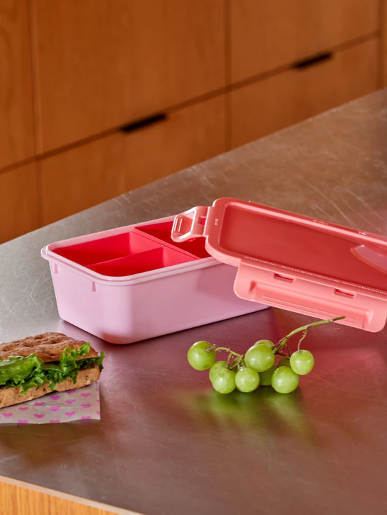 Lunchbox mit drei Einsätzen Rice by Rice Koralle Rot BPA-frei