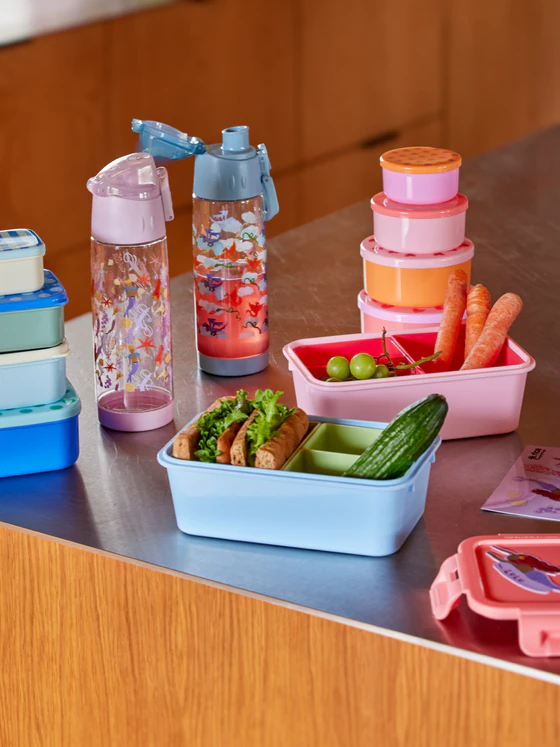 Lunchbox mit drei Einsätzen Rice by Rice Koralle Rot BPA-frei