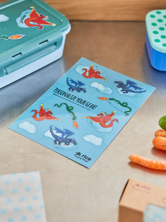 Personalisierungs-Sticker-Set Rice by Rice Drachen-Print Glänzend