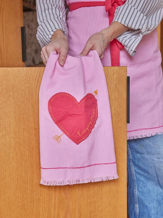 Geschirrtuch Baumwolle Rosa Rice by Rice – Weiche Enzymwäsche