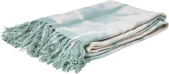 Wohndecke Rice by Rice Baumwolle Grün Unikat Tie-Dye