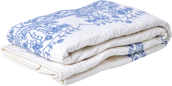 Steppdecke Rice by Rice Weiß Blau 100% Baumwolle Komfort