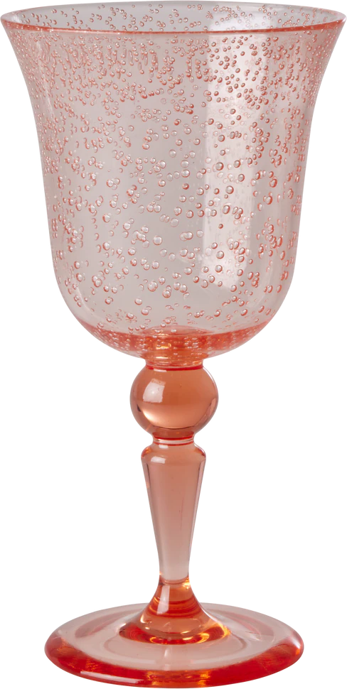 Weinglas aus Acryl Peach 360 ml Rice by Rice – Bruchfestes Bubble-Design
