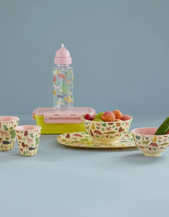 Kinderbecher Melamin 160ml Rosa Dschungel Rice by Rice