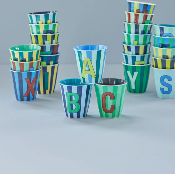 Melamin-Trinkbecher Rice by Rice 250 ml gestreift robust