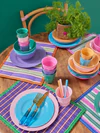 Platzset Rice by Rice Recycled Purple Red Stripes robust nachhaltig
