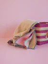 Wohndecke Baumwolle Rice by Rice Beige Rosa Crinkle-Optik