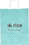 Geschenktüte Mint Herz-Print Large – Rice by Rice Papier