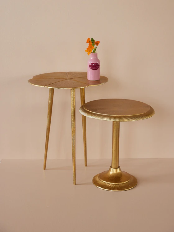 Runder Beistelltisch Gold Clover Rice by Rice – Aluminium Design