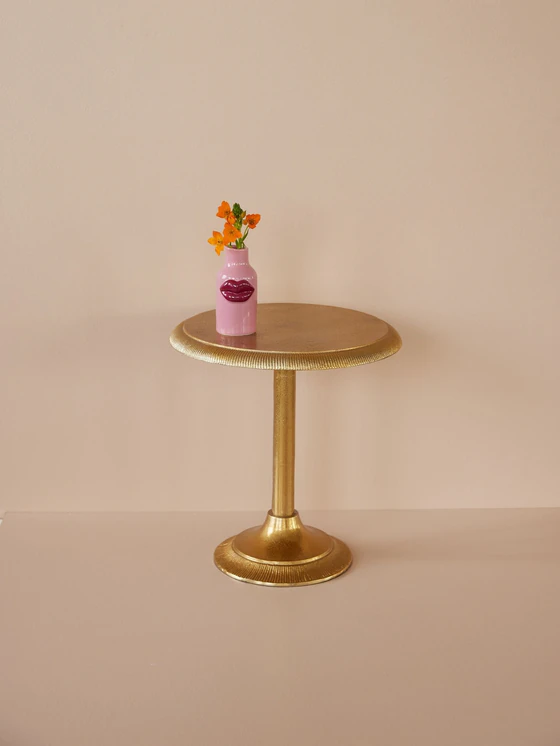 Runder Beistelltisch Gold Rice by Rice Aluminium leicht