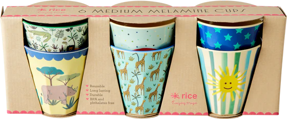 Kinder-Trinkbecher-Set Rice by Rice 6er Melamin 250 ml bunt