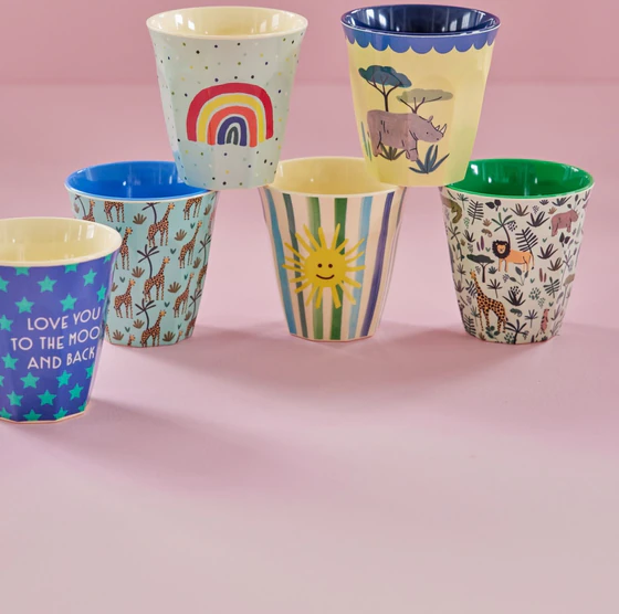 Kinder-Trinkbecher-Set Rice by Rice 6er Melamin 250 ml bunt