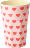 Hoher Trinkbecher Rice by Rice 400 ml Herzmuster BPA-frei