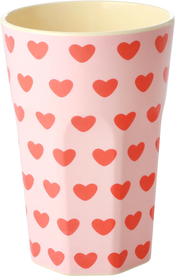 Hoher Trinkbecher Rice by Rice 400 ml Herzmuster BPA-frei