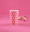Hoher Trinkbecher Rice by Rice 400 ml Herzmuster BPA-frei