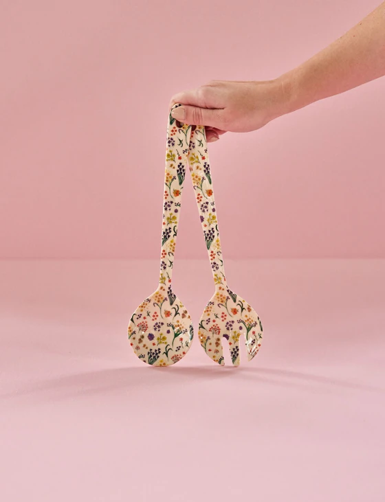 Salatbesteck Rice by Rice Wildblumen Melamin robust leicht