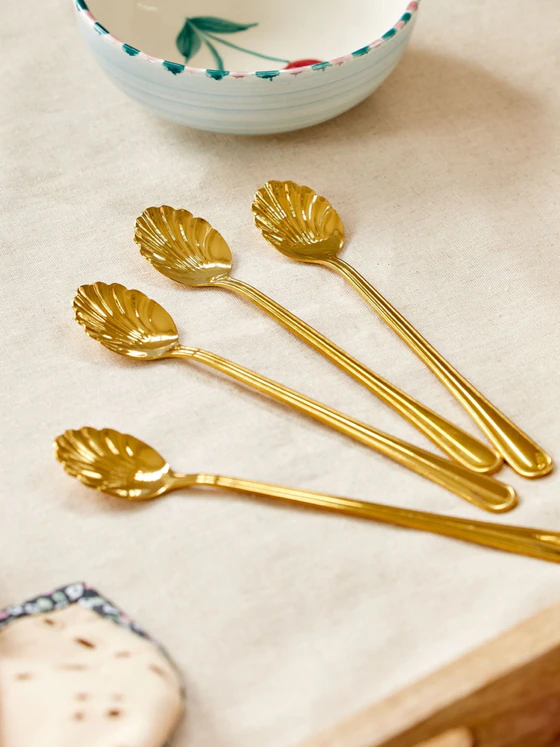 Latte-Löffel-Set Edelstahl Gold 4er Rice by Rice – Rostfrei & Spülmaschinengeeignet