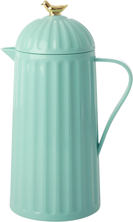 Isolierkanne Rice by Rice 1L Dunkel-Mint Gold-Vogel Design