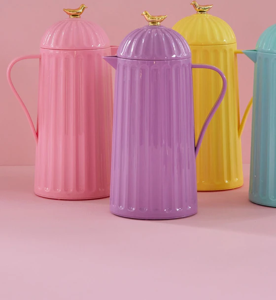 Isolierkanne Rice by Rice 1L Dunkel-Mint Gold-Vogel Design