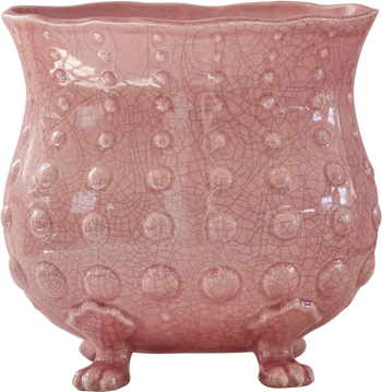 Übertopf Keramik Rice by Rice Soft Pink Crackle XL Unikat