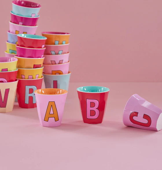 Melamin-Trinkbecher Pink Herz 250ml Rice by Rice Bruchfest