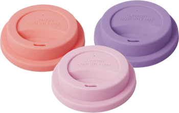 Silikon-Deckel für Melaminbecher Rice by Rice Pink 3er-Set
