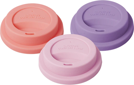 Silikon-Deckel für Melaminbecher Rice by Rice Pink 3er-Set