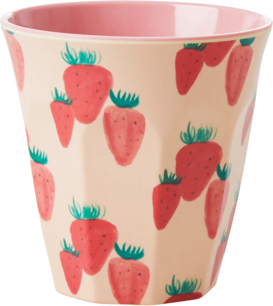 Melamin-Trinkbecher Erdbeerprint 250 ml Rice by Rice robust