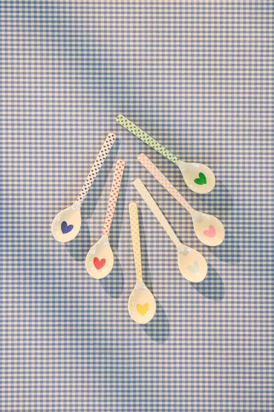 Melamin-Teelöffel Rice by Rice 6 Herzen BPA-frei bruchfest