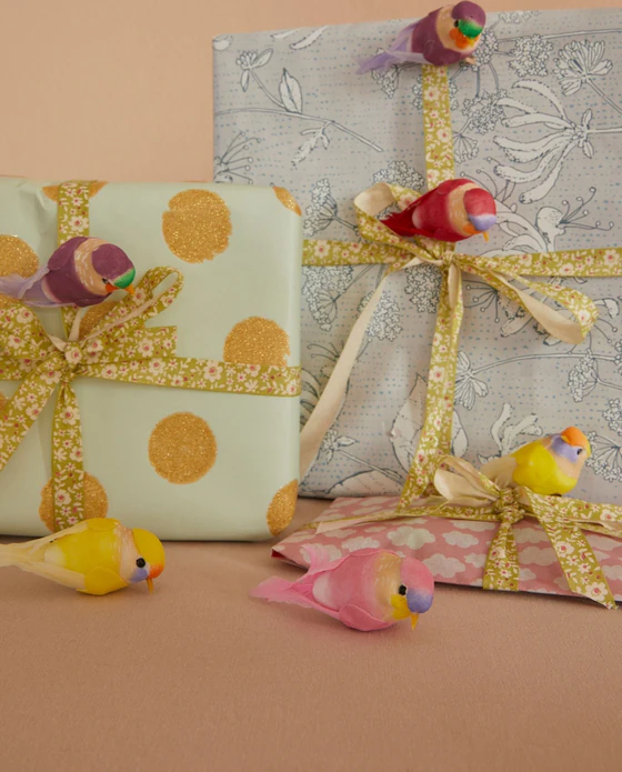 Dekovögel mit Clip Rice by Rice 6 Farben – Kreative Geschenkdeko