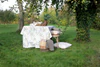 Tischdecke Chic Antique Aix Blattmuster Creme 100% Baumwolle