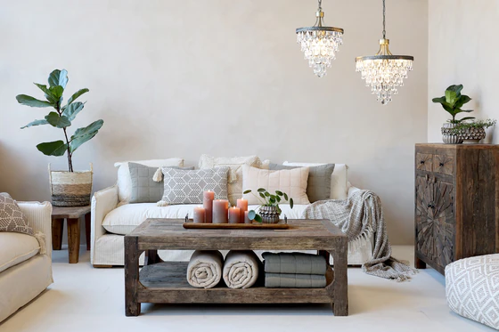 Couchtisch mit Regal Chic Antique Grimaud Natur Unikat