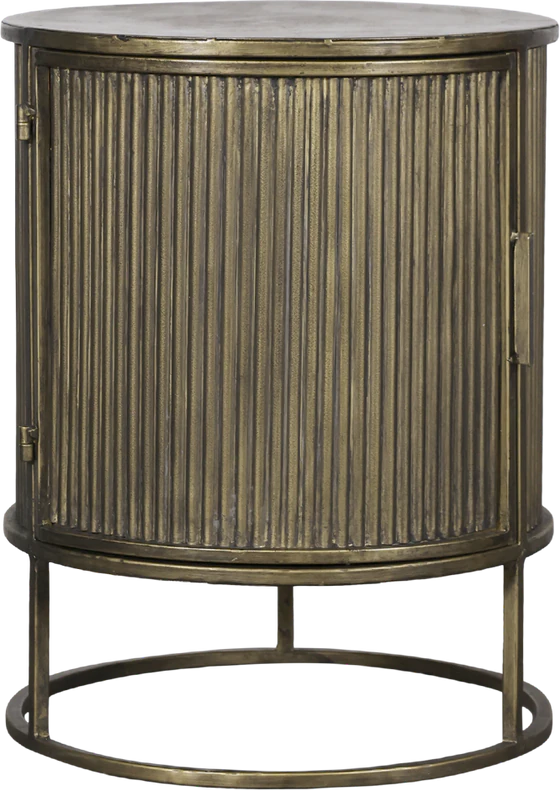 Beistelltisch Chic Antique Tisch Rillen Antique Messing Vintage