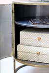 Beistelltisch Chic Antique Tisch Rillen Antique Messing Vintage