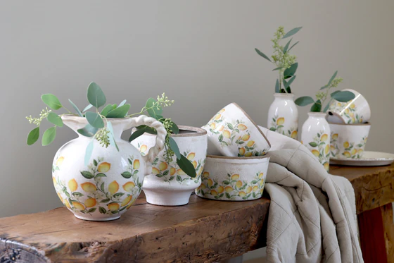 Übertopf Zimmerpflanzen Chic Antique Limone Blossom Keramik