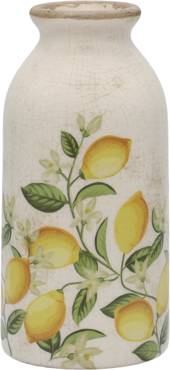 Dekorative Keramikflasche Chic Antique Limone Blossom Creme