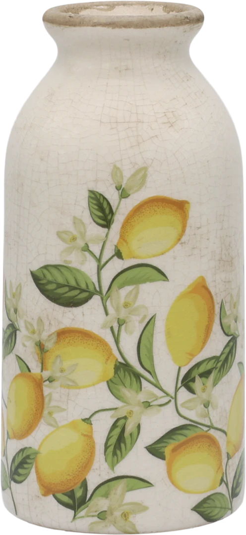 Dekorative Keramikflasche Chic Antique Limone Blossom Creme