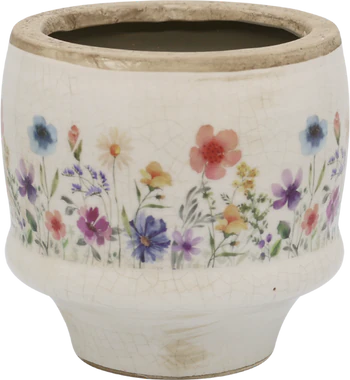 Dekorativer Übertopf Chic Antique Fleurville Creme Keramik