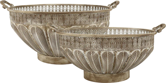 Dekorativer Übertopf Chic Antique Set 2 Vintage-Look Metall