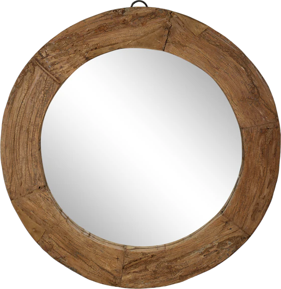 Runder Wandspiegel Chic Antique Grimaud – Recyclingholz Unikat
