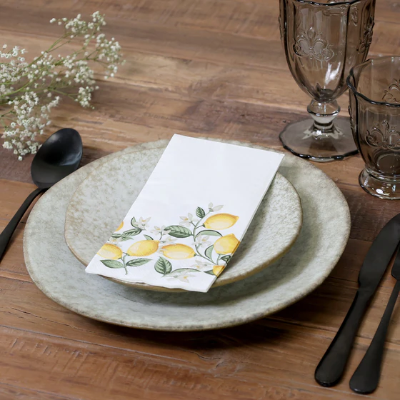 Papierservietten Chic Antique Zitronen-Print – Sommerfest-Highlight