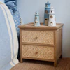 Beistelltisch Chic Antique Rattan Natur 2 Schubladen Vintage