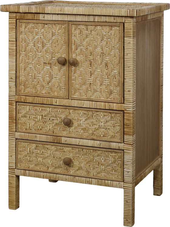 Aufbewahrungsschrank Chic Antique Geflecht Natur Tannenholz