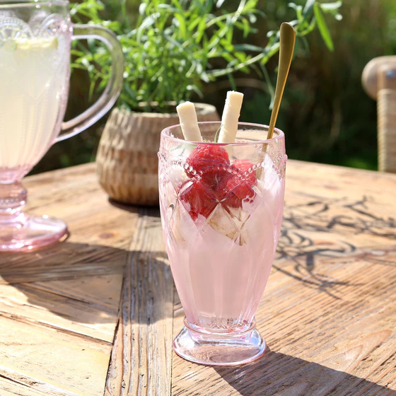 Trinkglas Chic Antique Saint-Émilion Staubig Rosa Glas Vintage