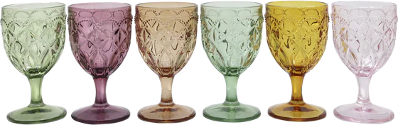Weinglas Chic Antique Saint-Émilion Reliefmuster Glas Vintage